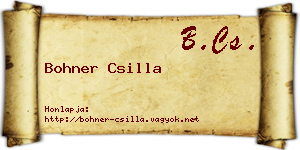 Bohner Csilla névjegykártya